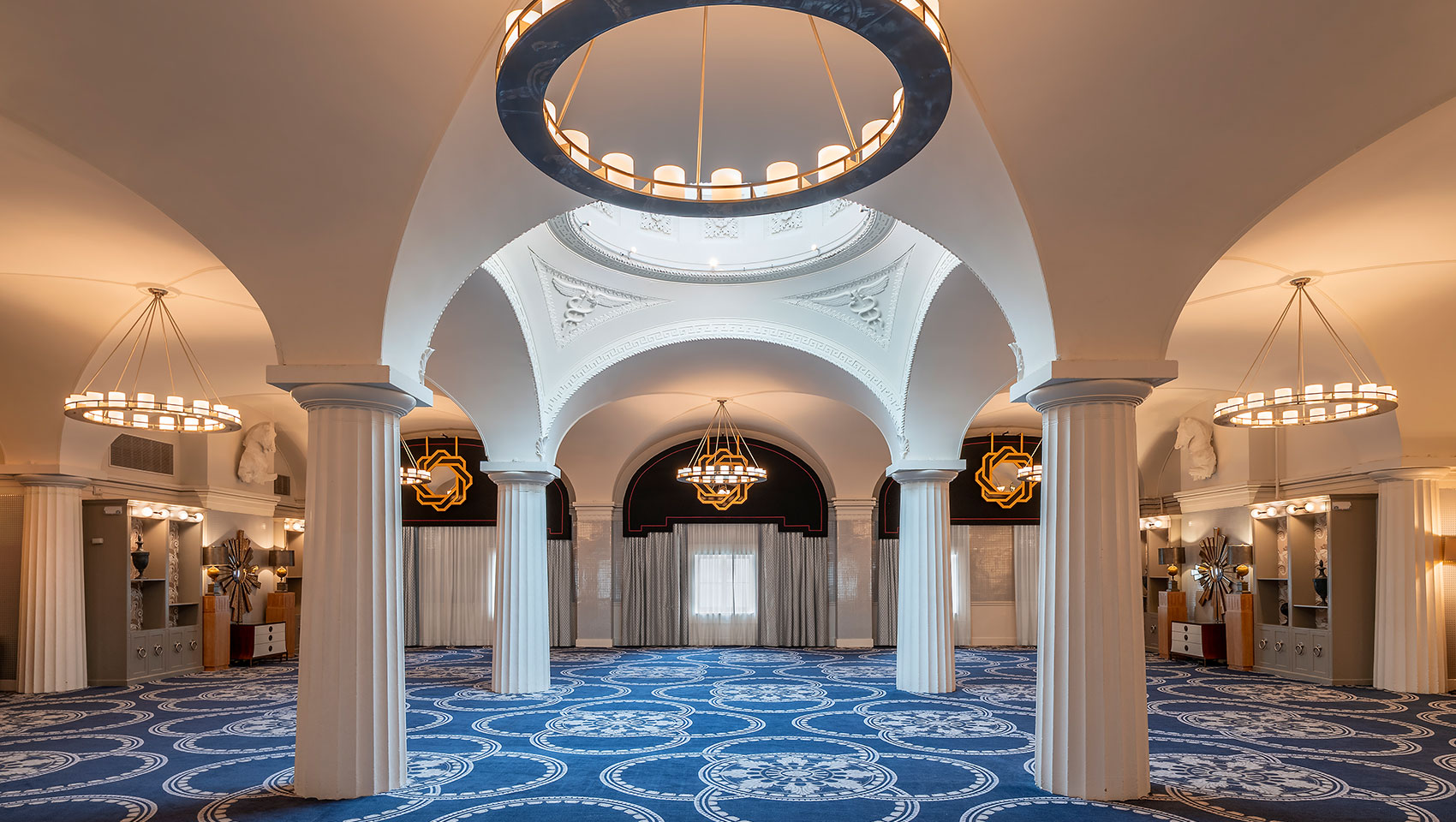 The Paris Ballroom features classical columns and elegant archways