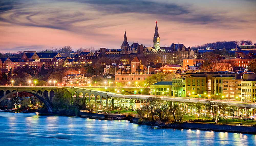 Georgetown skyline, evening