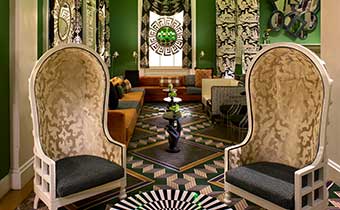 Modern domed Guérite chairs in the lobby